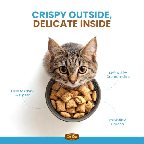Image of BarkButler x Catfest Pillows with Salmon Creamy Filling Cat Treat, 30g |Made with Natural Ingredients |0% Artificial Flavor, Colour or Preservatives|for All Cats & Kittens Breed