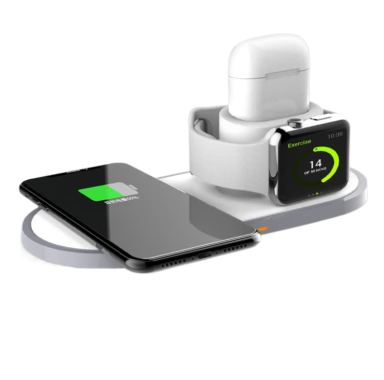 Chargeur sans fil 3 en 1 multifonction station de recharge induction pour smartphone et ecouteurs