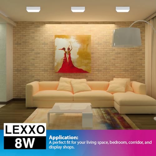 Image of Sturlite Lexxo 8W Square LED Surface Light| 6500k Cool White Color Temperature| 800 Lumens with CRI Tech for Accurate Color Representation - (Pack of 6)