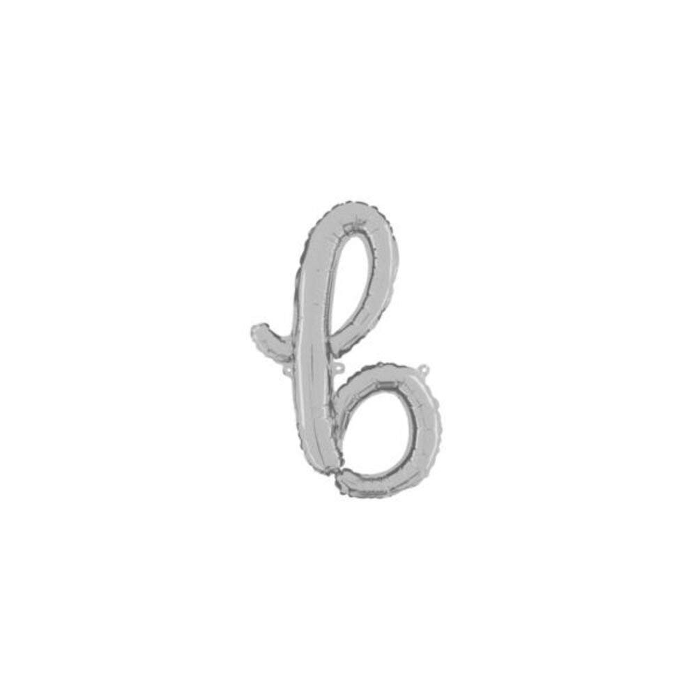 The Party Popper Script Letter 'b' Foil Balloon, Silver