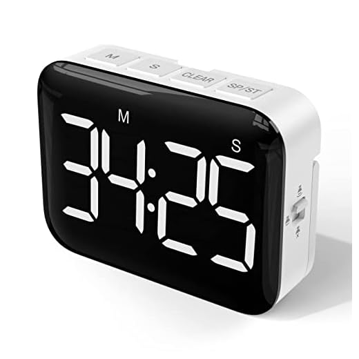 Temporizador de Cocina Digital NOKLEAD para cocinar: Temporizador de Cuenta Regresiva magnético con Pantalla LED Grande, Volumen y Brillo Ajustables, Adecuado para niños y Ancianos (Incluir batería)