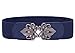 Syuer Womens Vintage Wide Elastic Stretch Waist Belt Retro Cinch Belt (Standard (25"-35"), Navy)