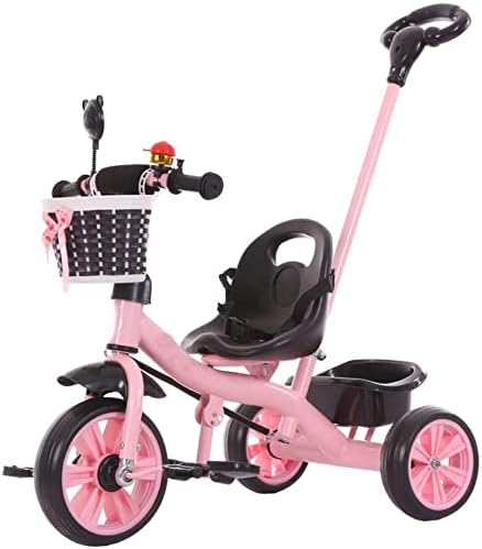 Stroller Wagon Tricycle Trike Kids’ Trikes Pedal Cars Children’s Tricycle with Removable Parents Push Handle Retractable Footrest Pedal Boys Girls Kids Bike Toddler Scooters Pushchairs with Adjustable