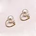 Faux Pearl U Studs Ear Crawler Earrings Cuffs Climber Ear Wrap Pin Vine Non-pierced Charm Clip On Jewelry Big Pearl Golden Tone