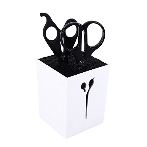 Profesional Salon Tijeras Titular Peluquería Barber Combs Clamps Stand Container Tijeras Caja de Almacenamiento Elegante Organizadores (Color : Blanco)