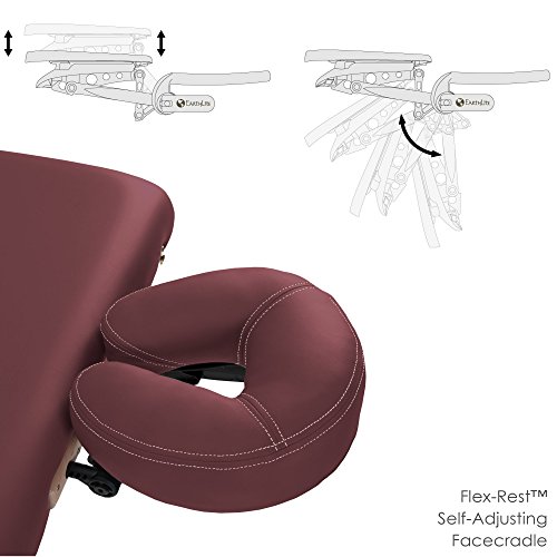 Image of EARTHLITE Portable Massage Table Package AVALON - Reiki Endplate, Premium Flex-Rest Face Cradle & Strata Cushion, Carry Case (30 inchx73 inch)
