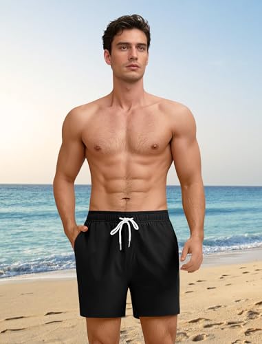 YnimioAOX Men’s Swim Trunks 5 Inch with Compression Liner 2 in 1 Quick Dry Swimming Shorts Bathing Suits with Pockets2