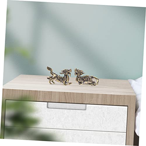 Pixiu et Kylin en Laiton | Ensemble de 2 Statues Décoratives Feng Shui pour Bureau - 5
