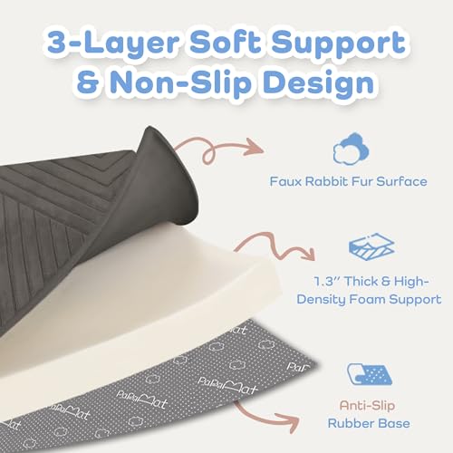 Image of Baby Play Mat for Floor 1.3 inch Thick Foam Padded Area Rug 79x 118(Dark Grey) | Ultra Soft Kids Rug for Living Room Bedroom, Non-Slip Nursery Crawling Mat for Toddlers