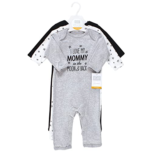 image for Hudson Baby Girls Unisex Cotton Coveralls, Mom Dad Moon Back, 18-24 Mo