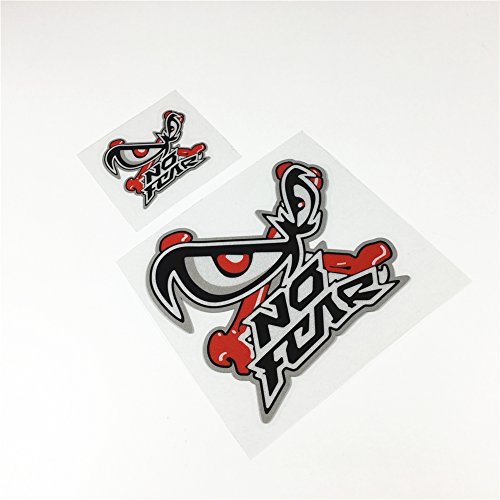 2PCS Skull Evil Eyes NO Fear Reflective Motorcycle Helmet Bike Decals Vinyl Tape