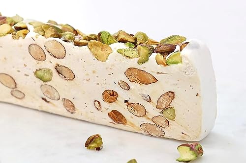 Andy Anand Roasted Pistachios Soft Brittle, Nougat, Turron Made With Wildflower Honey, Taste In Every Bite, Made In Europe, Slowly Savor For An Amazing Experience With A Luxuriously Creamy Feel, Gluten Free 7 Oz #TOP2