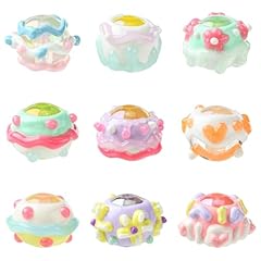 Hand Drawn Acrylic Beads_18 pcs