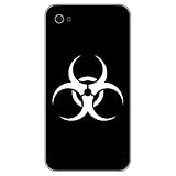 Material: ORACAL Klebefolie GreenIT 4 Stück Aufkleber Biohazard Bio Hazard Handy Smartphone Tattoo die Cut Deko Folie (weiß)