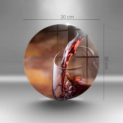 Planche à découper multifonctionnelle Wallfluent en verre - 30cm Vin rouge - 6