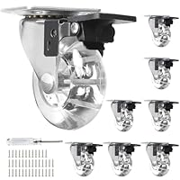 SWAWIS 8er Set Möbelrollen klein Möbel Rollen 50 mm Möbelrollen mit Bremse Rollen für Möbel Lenkrollen Tragkraft 160KG 360° Drehbar Rollen Transportrollen für Palettenmöbel, Couchtische, Krippen