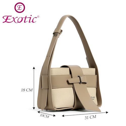 Image of EXOTIC Premium Weave & Leather Textured Buckle Sling Bag I Shoulder Bag Handbag for Work | Ladies purse | Stylish Shoulder Bag | Gift For Ladies