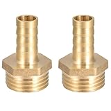 QZKJQDD 2 Stück 10 mm Messing Schlauchtülle Hose Barb Fittings, 1/2 Zoll Schlauchnippel Verbinder Messing, Rohr Adapter, Schlauchtülle für Wasser, Gas, Luft