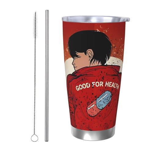 AKIRAAL9 ^u[ bN  J[Jbv 600ml ^fM ۗ ۉ ԗp @r R[q[Jbv RrjJbv Xg[t ӂt AEghA jp Straw Two-piece Set