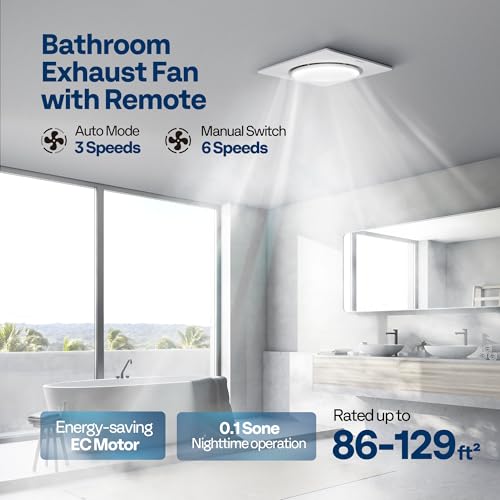 Image of VIVOHOME EC Motor Bathroom Exhaust Fan with Humidity Sensor (160-110-50CFM
