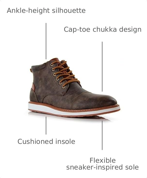 Image of Ferro Aldo Men's Chukka Sneaker Boot | Casual Cap Toe Ankle Boot Hybrid with Lightweight Sole |