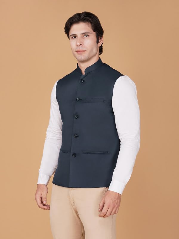Image of DEIFIC Bandi Modi Koti, Nehru Jacket for Men, Cotton Waistcoat for All Occasion: Diwali, Wedding, Ethnic, Office Party, Formal & casual Look