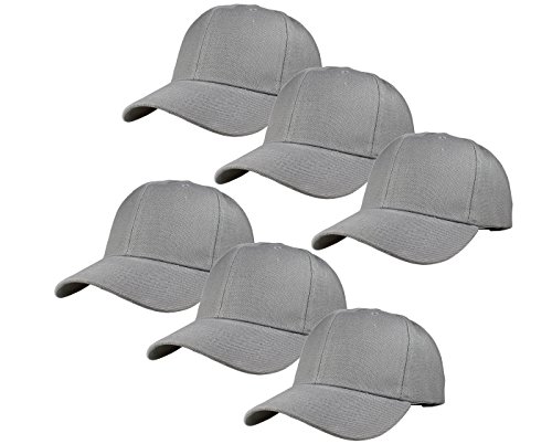 Image of Gelante Plain Blank Baseball Caps Adjustable Back Strap Wholesale Lot 6 Pack