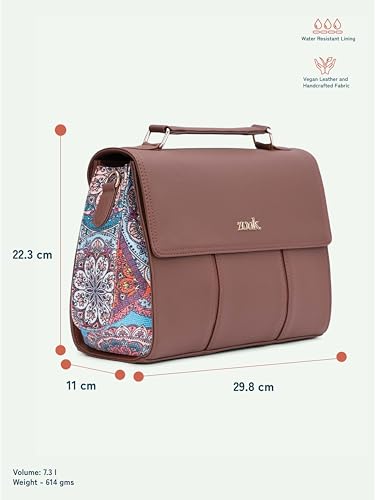 Image of ZOUK Rhea Kapoor Satchel Bag | Elegant Vegan Leather Handbag for Women |