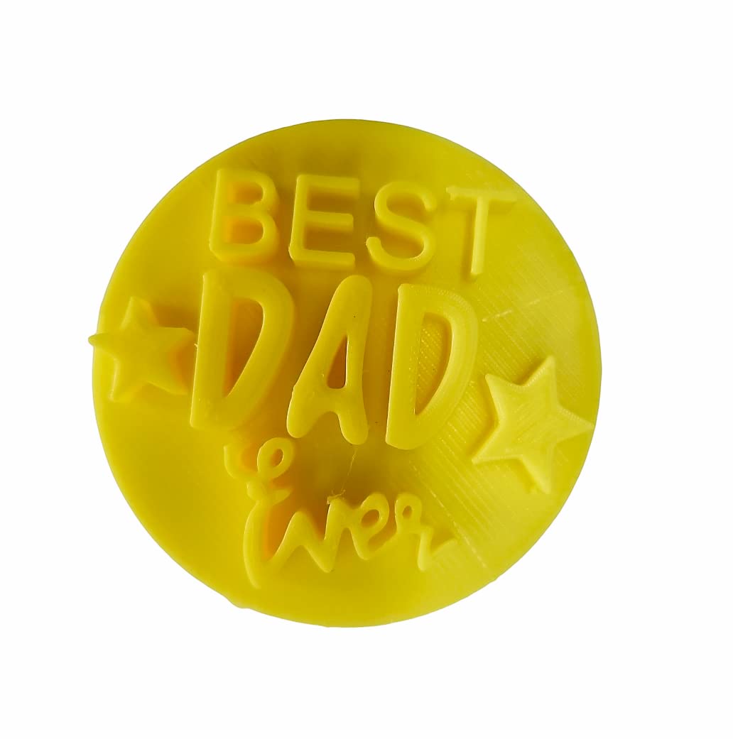 The Cookie Cutter Hub Best Dad Ever with Stars Embosser/Stamp for Cupcakes Fondant Icing Clay Cake Baking Decoration