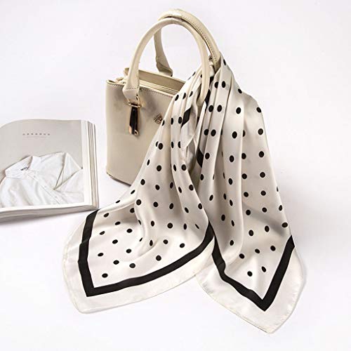 Satin Head Scarf Hair Scarf Silk Head Scarf Silk Bandan𝐚 Silk Hair Wrap Square Scarf Satin Head Scarf (Beige, 70X70cm)3