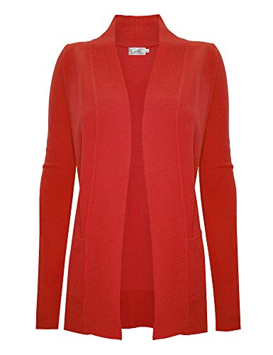 Image of Cielo Women's Solid Basic Open Front Pockets Knit Sweater Cardigan