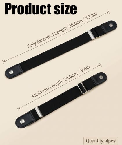 Image of 4PCS No Buckle Belt for Men, Buckle Less Belt for Men, Elastic Belt for Men Adjustable Stretch Waistband for Work, Casual, or Outdoor Use (black)