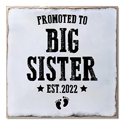 Panneau mural Promoted To Sister First Time suspendre bois 40cm