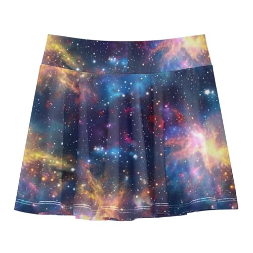 Nebula Galaxy Athletic Shorts Girls Skorts Toddler Tennis Skirts Breathable Teen Cheer 3t2