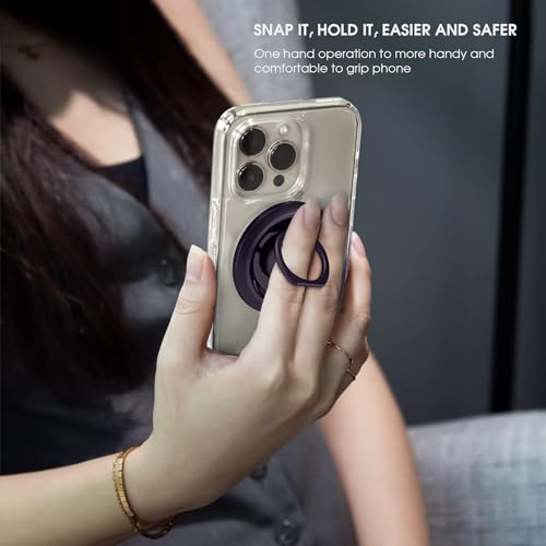 Image of GRIPP Mag Ring Mount MagSafe Ring Holder Compatible with iPhone 15 /14 /13 /12 Series | Adjustable Kickstand Metal Magnetic Mount | MagSafe Accessories | Easily Removable Phone Holder - Purple