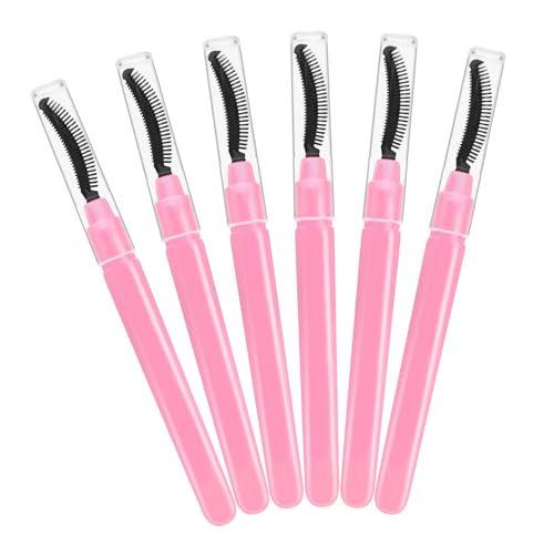 minkissy Silicone Eyelash Brush Set of 6 Soft Bristles for Mascara Application Travel Size Cover for Daily and Travel Use