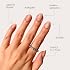 Glamnetic Press On Nails - Silver Belle | Short Round Natural Base Fake Nails with 3D Silver Foil in a Glossy Finish | 12 Sizes - 30 Nail Kit with Glue