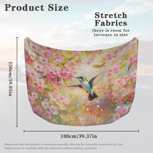 Image of Car Hood Cover,Hummingbird Design Soft Decoration Car Hood Cover Protector Suitable Most Automotive Sedans Trucks Pickup Sports Cars for Outdoor