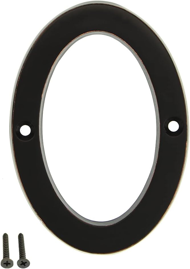 ZW Hardware A300 4 Inch Oil-Rubbed Bronze House Number 0