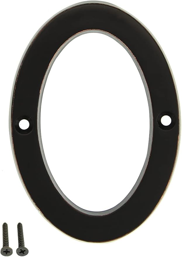 ZW Hardware A300 4 Inch OilRubbed Bronze House Number 0