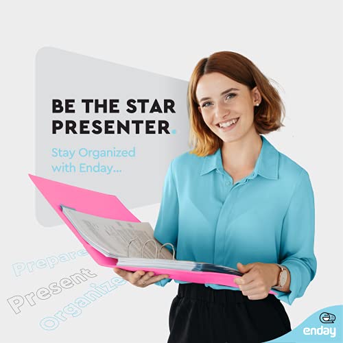 2 Inch 3 Ring Binder 2” Pink, Slant D-Ring 2 In Binder Clear View Cover With 2 Inside Pockets, Heavy Duty Colored School Supplies Office And Home Binders – By Enday #TOP2