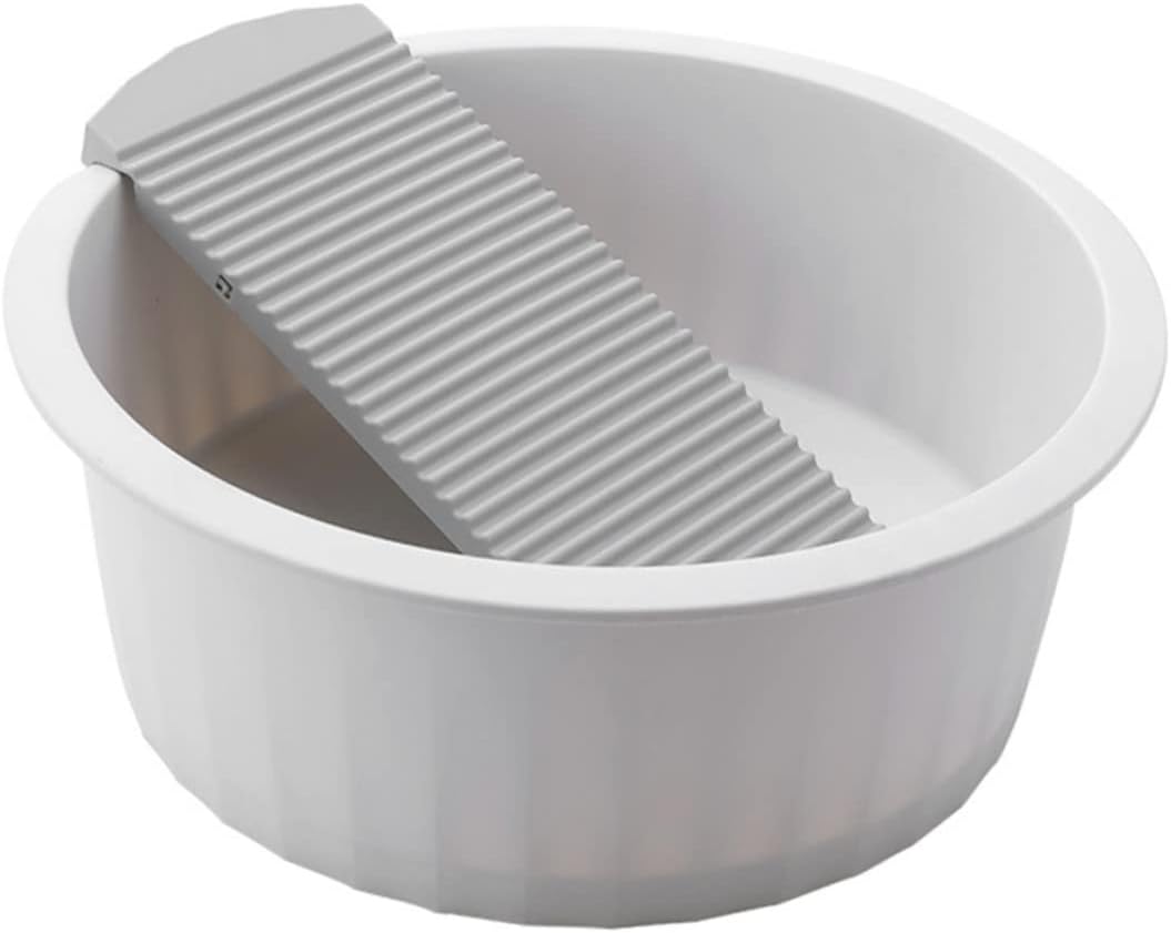 Laundry Bin Washboard for Hand Washing Grey Plastic Washing Basin Newborn Clothes Basin