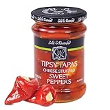 Sable & Rosenfeld Tipsy Tapas Cheese Stuffed Sweet Peppers in a Jar 8.8 oz (Pack of 1), Hand-Stuffed with Cream Cheese, Gluten-Free Gourmet Appetizer