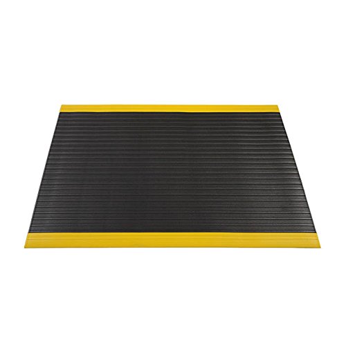 AmericoManufacturing 7145048 3/8" EverSafe Safety Anti-Fatigue Indoor Matting with Pebble Surface, 4' x 8', Black