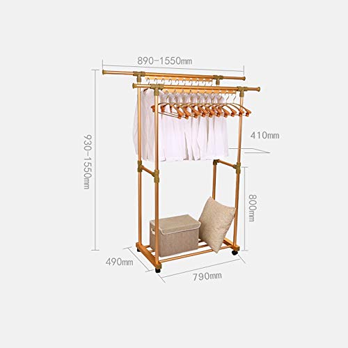 Porte-séchage portable à double tige télescopique avec porte-chaussures bas - 2