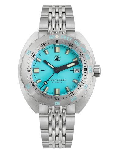 TACTICAL FROG 43 mm Automatikuhr, Saphirglas, leuchtendes NH35A-Uhrwerk, Taucheruhren für Herren, 20 ATM wasserdicht, Blau