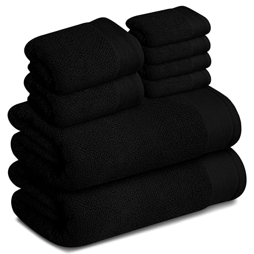 Tens Towels Pack of 8 Popcorn Textured Luxury Towels Set,