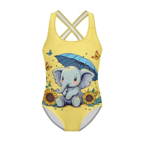 Image of JEOCODY Swimsuit for Girls One Piece Bathing Suit for Teens Crossback Hawaiian Beach Swimwear