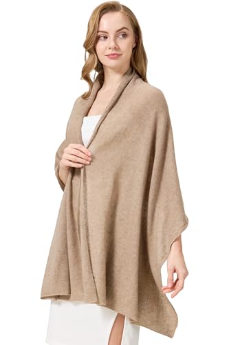 WASALUYA Luxury 100% Cashmere Wrap for Women 71x24 Knitted Cashmere Shawl Lightweight Travel Scarf with Premium Gift Box