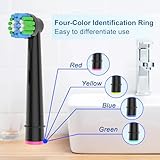 Oral B Compatible Toothbrush Heads, 16pcs Betterchoi Replacement Brush Heads for Most Braun Oral B Electric Toothbrushes, 8pcs White and 8pcs Black. - Image 5